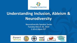 Changing Perspectives Understanding Inclusion Ableism and Neurodiversity [upl. by Ainesey]