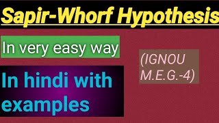 Sapir Whorf Hypothesis in hindi with examples MAEnglish  MEG4IGNOU [upl. by Melentha]