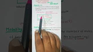 Molarity Vs MolalitySolution12 chemistry neet iit cbse short [upl. by Llorre]