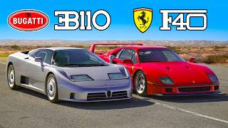 Ferrari F40 v Bugatti EB110 DRAG RACE [upl. by Sophronia]