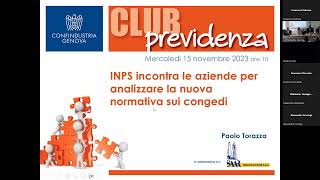 INPS incontra le Aziende per analizzare la nuova normativa sui congedi  novembre 2023 [upl. by Kiki787]