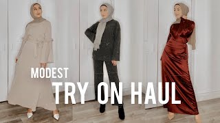 MODEST DRESSY amp CASUAL TRY ON HAUL  100K GIVEAWAY WINNER [upl. by Aidnac]