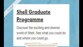 Shell Graduate Programme recruitment 2022 [upl. by Anahir336]