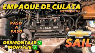 COMO CAMBIAR EMPAQUE DE CULATA DEL CHEVROLET SAIL 14 16v [upl. by Vadim]