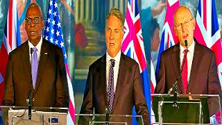 AUKUS Defense Ministerial Press Conference with US UK Australia Leaders [upl. by Legnalos]