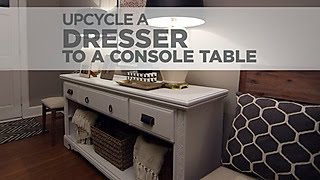 Budget Decorating a DIY Upcycled Console Table  HGTV [upl. by Dimitris]