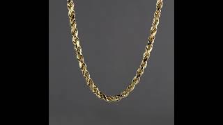 9ct Yellow Gold Semi Solid Italian Made Diamond Cut Rope Chain  43mm [upl. by Aihcrop]