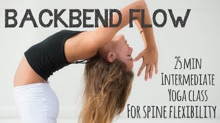 25 min Backbend Flow  Yoga class for spine flexibility with Sara Ticha [upl. by Hcardahs]