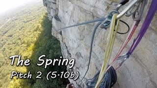 Trad Climbing on The Spring  Pitch 2 at The Gunks NY [upl. by Pinckney]