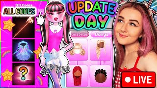 UPDATE DAY Finding All 3 CODES amp New HAIRS In Dress To Impress  Playing With Viewers  ROBLOX [upl. by Ravaj]