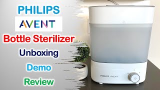 Philips Avent Premium Baby Bottle Sterilizer with Dryer  Unboxing  Demo  Review [upl. by Lee158]