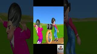 Scary Teacher 3D Wooden Wheel Level Max Jump Up 5 Times Challenge Miss T Loser shorts funnyvideos [upl. by Robinette]