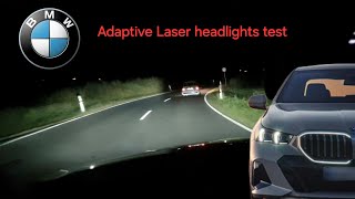 2024 BMW Adaptive Laser headlights Test  G60 520d  Selective Beam  POV Night Drive [upl. by Eirolam]