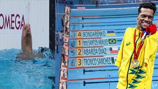 La Estrella Brasileña Gabriel Dos Santos Araujo Gana El Oro Paralímpico En 100 M Espalda S2 [upl. by Noirad323]