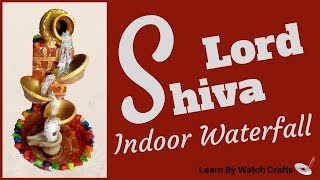 Home made indoor lord shiva waterfall  Learn By Watch Crafts [upl. by Tyrrell]