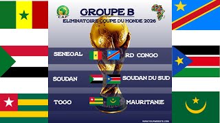 Éliminatoire mondial 2026 ZONE AFRIQUE  1ere journée GROUPE B résultats de match et classement [upl. by Abdu580]