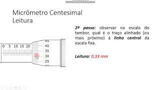 MICRÔMETRO  Leitura centesimal [upl. by Neleag]