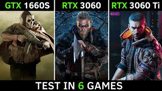 GTX 1660 SUPER vs RTX 3060 vs RTX 3060 Ti  Test In 6 Games  1080p [upl. by Guadalupe]