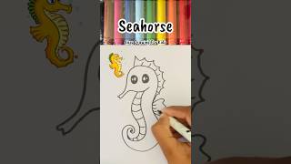 Kids Drawing Seahorse Drawing amp Painting For Kids  How To Draw A SeaHorse ✍️ 🎨 [upl. by Arsi]