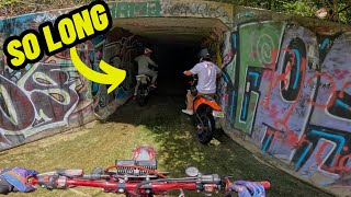 3 IDIOTS EXPLODE A SKETCHY TUNNEL ON MOTORCYCLES [upl. by Attirb]