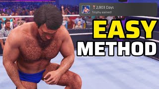 🏆2803 Days🏆 Bruno Sammartino vs Roman Reigns  Easy Method  Trophy Guide Gameplay  WWE 2K24 [upl. by Roswald]