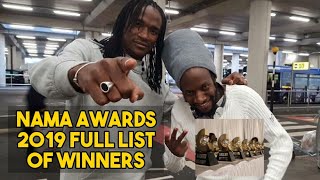 NAMA AWARDS FULL LIST OF WINNERS [upl. by Nottage]