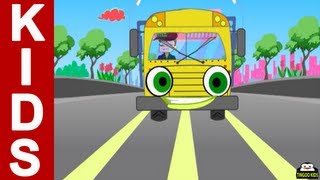 Wheels On The Bus Go Round And Round  Kids Songs amp Nursery Rhymes With Lyrics By TingooKids [upl. by Aerbua]