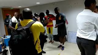 Cameroon Indomitable Lions beat Comoros 30 and celebrate in the locker room [upl. by Dumond]