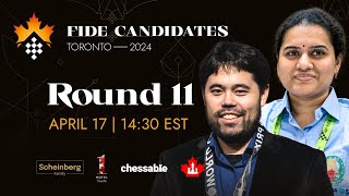 Round 11 FIDE Candidates amp Womens Candidates [upl. by Nednerb]