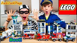 BEST Lego City Cops amp Robbers Skits Emergency Vehicles and Costume Pretend Play  JackJackPlays [upl. by Rubie]