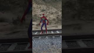 GTA V  Spiderman vs Thomas The Train Engine shorts trains thomasandfriends gtav spiderman [upl. by Ennayr329]