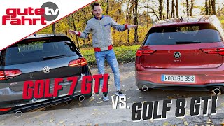 VW Golf 7 GTI vs Golf 8 GTI Ist die neue Generation tatsächlich besser Vergleich  Test  Review [upl. by Anear]