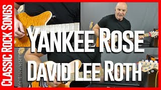 David Lee Roth  Yankee Rose  Guitar Lesson Tutorial [upl. by Alesram132]