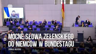 Mocne słowa Zełenskiego do Niemców quotNasi żołnierze bronią wartości bez waszego wsparciaquot [upl. by Llesig321]