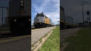 VIA 35 departed Dorval with Renaissance explore train railroad trainvideo railfan shorts [upl. by Sesiom37]