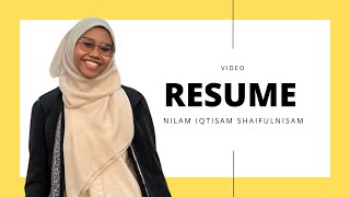 Video Resume Visume Nilam Iqtisam [upl. by Delanos]