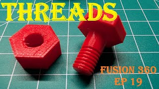 19  Fusion 360  Design Screw Using Thread fusion360 3ddesign [upl. by Eleanora]