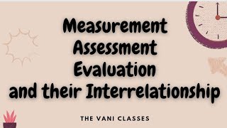 MEASUREMENT ASSESSMENT  EVALUATION  and their Interrelationship  Assessment for Learning  BEd [upl. by Giana]