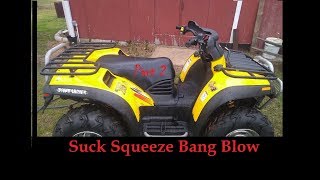 Bombardier Traxter 500 Project  Part 2  Suck Squeeze Bang Blow  DIY ATV Repair [upl. by Irep]