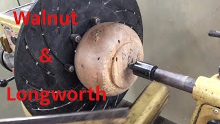 Woodturning walnut with a longworth chuck [upl. by Dutchman786]