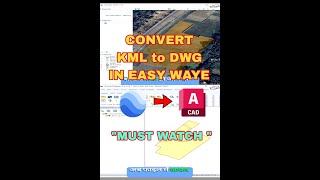 Convert KML Or KMZ File In to AutoCAD DWG autocadlisp autocadhinditutorial kmlfile [upl. by Eima802]