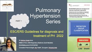 Pulmonary Hypertension Latest Guidelines ERSESC 2022Read aloud Part 1 classification [upl. by Lahsram]