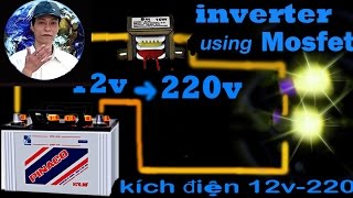 inverter 12v battery to 220v AC using MOSFET [upl. by Katie]