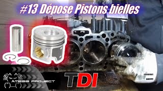 13 TDI dépose des pistons  Les bielles sont sectionnées [upl. by Euk]