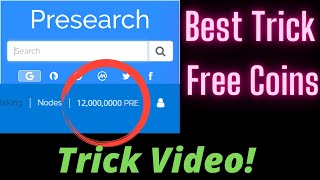 2021 Trick to earn more Presearch PRE coins Must watch this video [upl. by Ahsiken]