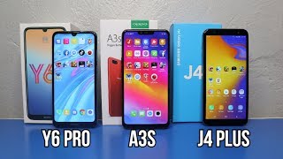 Huawei Y6 Pro 2019 Vs Oppo A3s 16GB Vs Samsung J4 [upl. by Amles713]