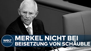 WOLFGANG SCHÄUBLE Politiker und Angehörige nehmen in Offenburg Abschied – Angela Merkel nicht dabei [upl. by Belia]