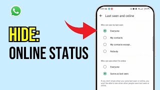 How to Hide Online status on WhatsApp [upl. by Caldeira571]