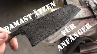 Damaststahl ätzen für Anfänger  Damascus for beginners [upl. by Etnohs143]