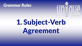 Grammar Rule 1 SubjectVerb Agreement [upl. by Yursa694]